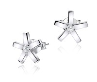 Five Pointed Star CZ Silver Stud Earring STS-3250 